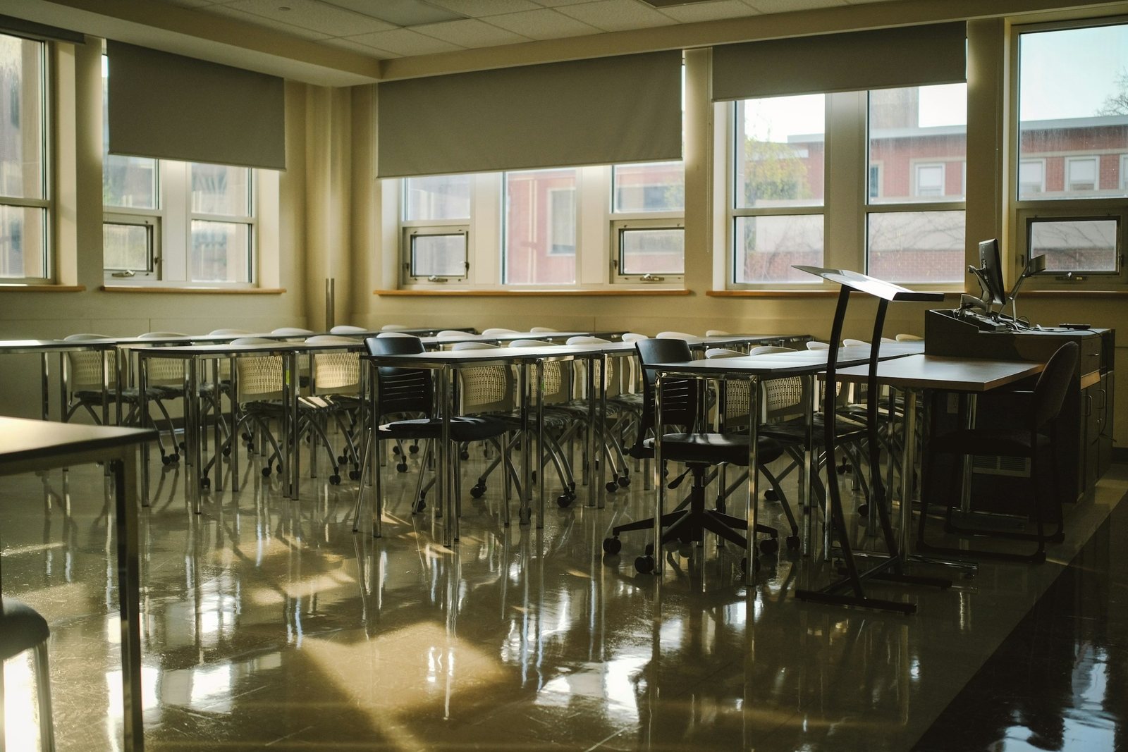 Classroom cleaned and reset between days