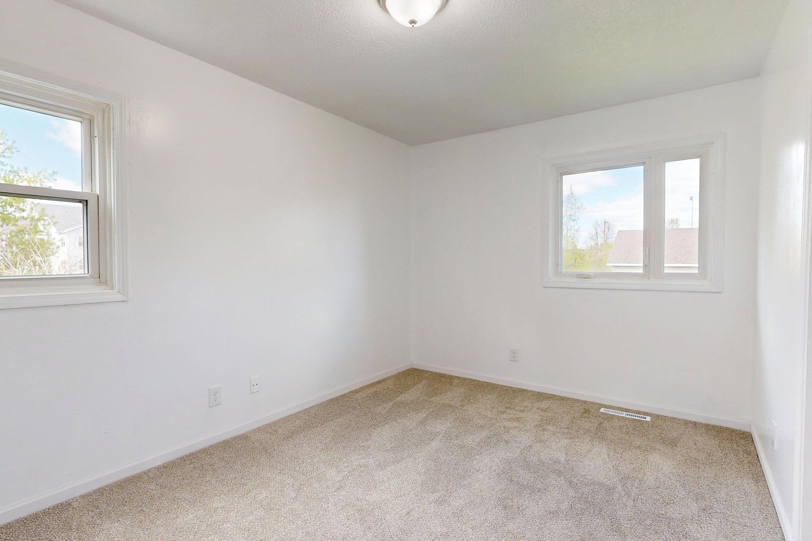 Carpet cleaned in a room with a bay window