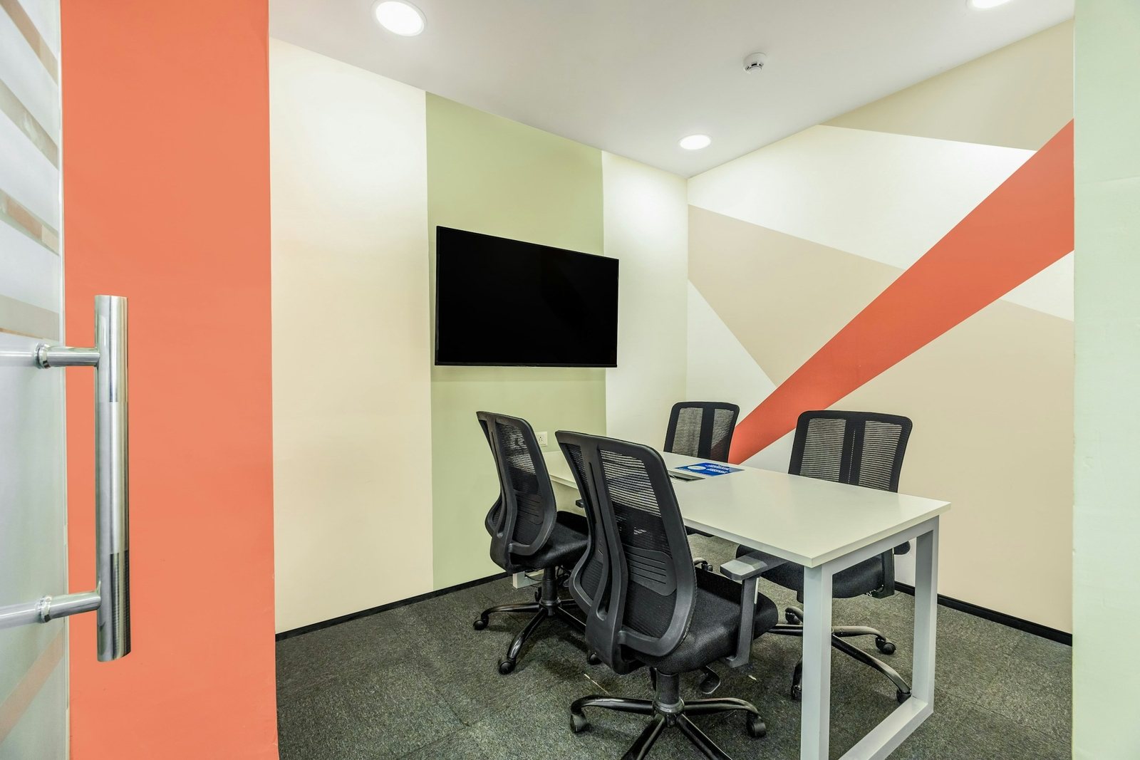 Boardroom cleaned and set for the next meeting