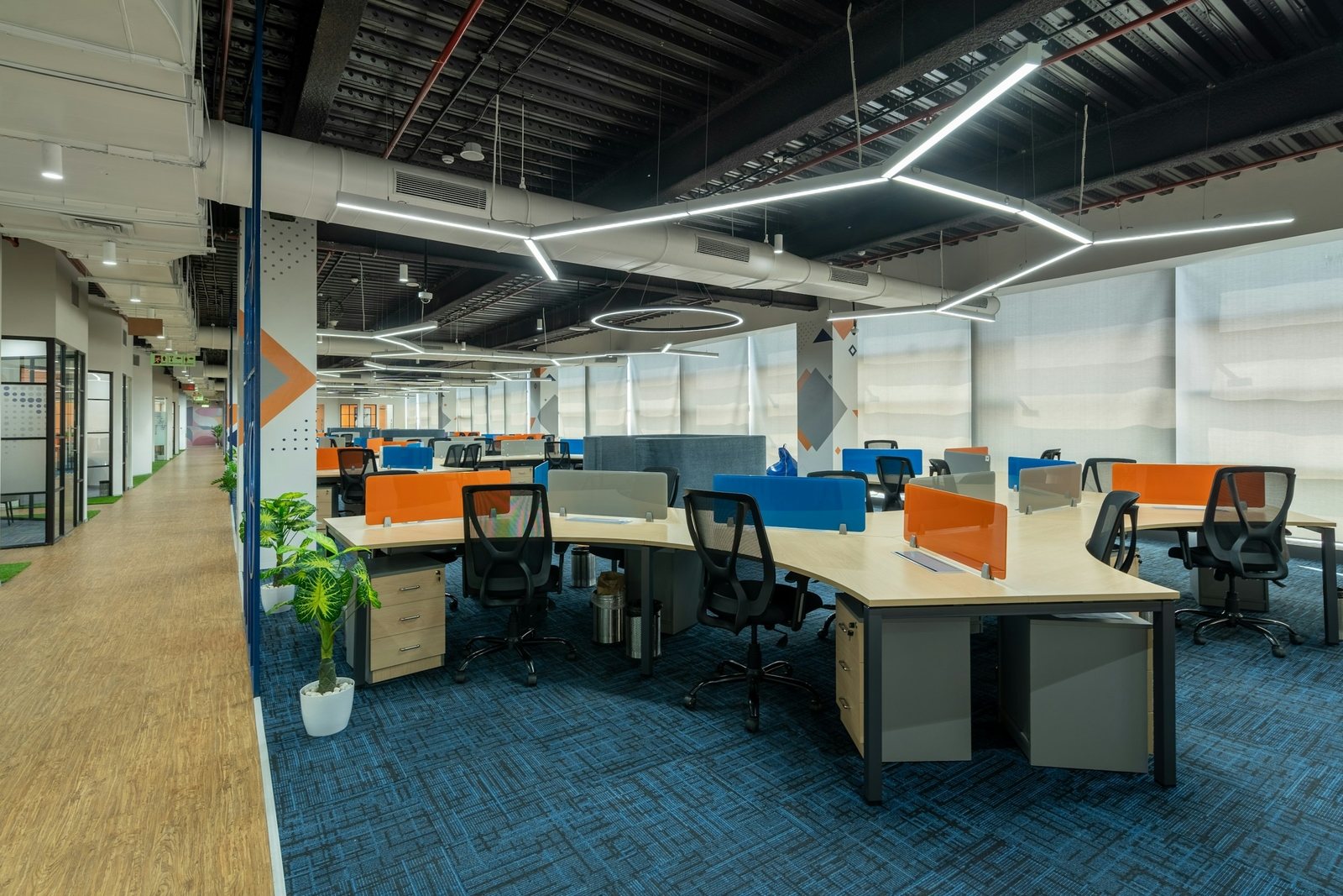 Open-plan workplace cleaned after hours